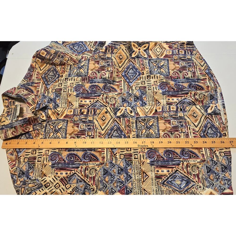 Vintage Panhandle Slim Top Womens Size Large Multicolor Tribal Geometric Print - Picture 11 of 11